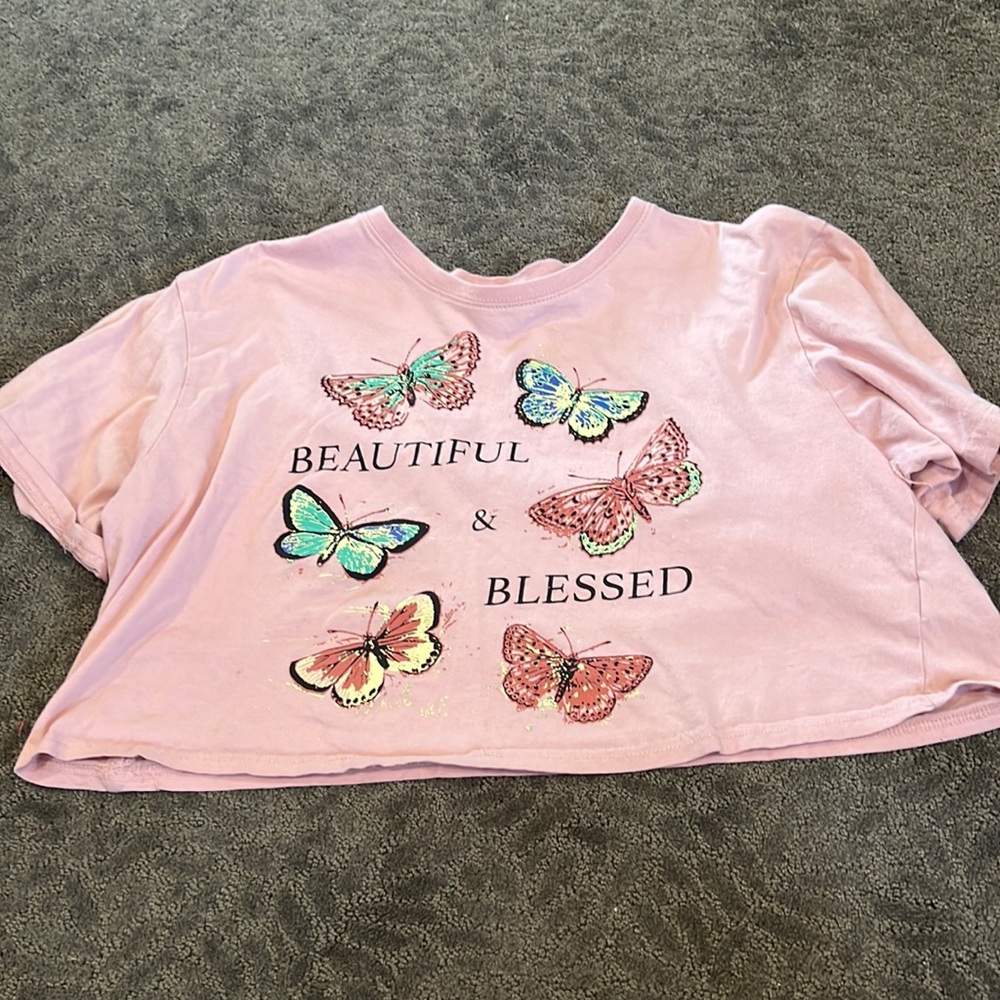 Pink butterfly, beautiful, and blessed